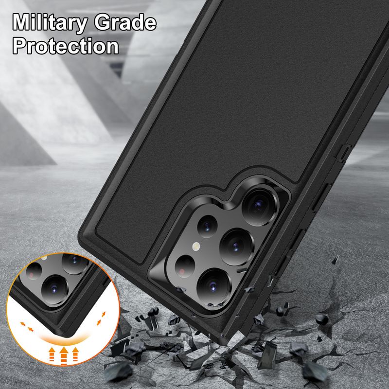 Laptop, Telefoane si Tablete - Telefoane mobile si accesorii - Accesorii Telefoane - Huse telefoane - Husa de Protectie, Compatibila Samsung Galaxy S23, Protectie 3 in 1, Antisoc si Antialunecare, Uz Intens,  Negru - Infinity.ro