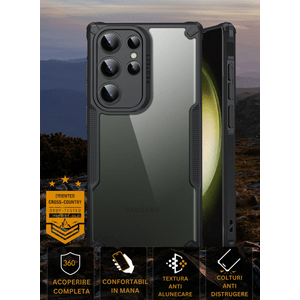 Husa de Protectie, Compatibila Samsung Galaxy S23, Anti-Soc si Anti-Alunecare, Design Anti-Amprente, Versatyx - Negru