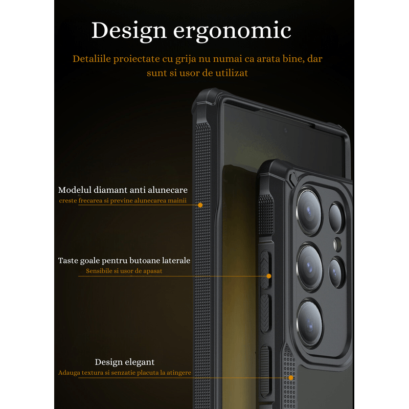 Laptop, Telefoane si Tablete - Telefoane mobile si accesorii - Accesorii Telefoane - Huse telefoane - Husa de Protectie, Compatibila Samsung Galaxy S23, Anti-Soc si Anti-Alunecare, Design Anti-Amprente, Versatyx - Negru - Infinity.ro