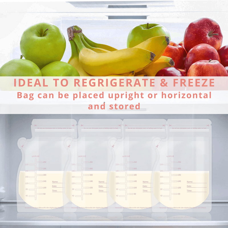 Jucarii, Copii si Bebe - Maternitate - Accesorii alaptare - Pungi de depozitare a laptelui matern, Set 100 buc., 250 ml, Pre-sterilizate igienic, Pentru congelare si refrigerare - Infinity.ro