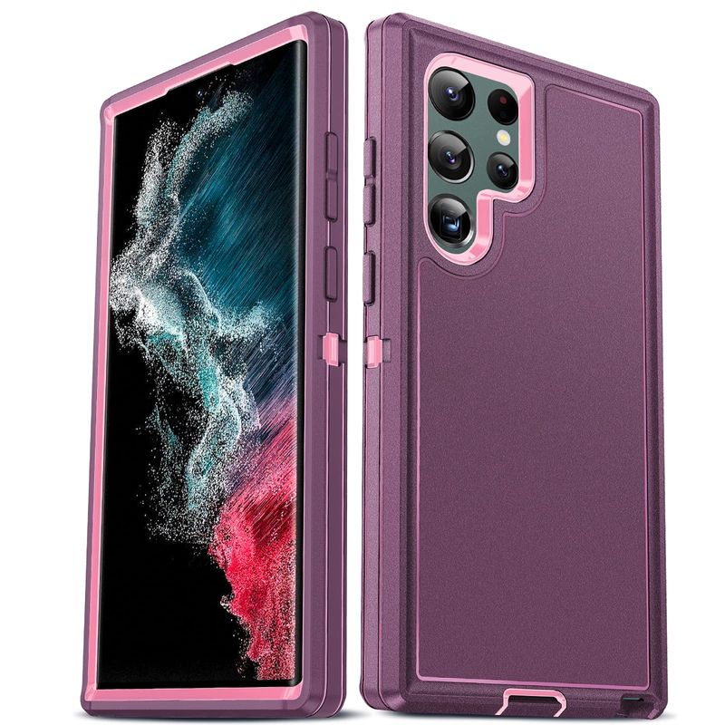 Laptop, Telefoane si Tablete - Telefoane mobile si accesorii - Accesorii Telefoane - Huse telefoane - Husa de Protectie, Compatibila Samsung Galaxy S24, Protectie 3 in 1, Antisoc si Antialunecare, Uz Intens, Mov - Infinity.ro