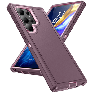 Husa de Protectie, Compatibila Samsung Galaxy S24, Protectie 3 in 1, Antisoc si Antialunecare, Uz Intens, Mov