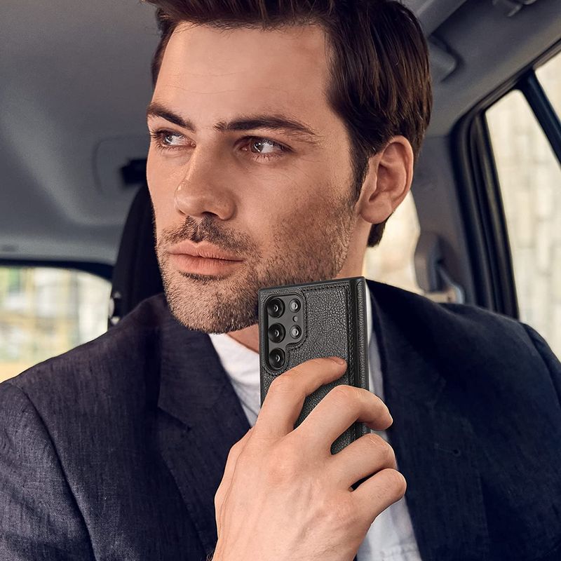 Laptop, Telefoane si Tablete - Telefoane mobile si accesorii - Accesorii Telefoane - Huse telefoane - Husa de Telefon Versatyx, Pentru Samsung Galaxy S22 Ultra, Imitatie de Piele, Anti Alunecare, Anti Zgarieturi, Negru - Infinity.ro