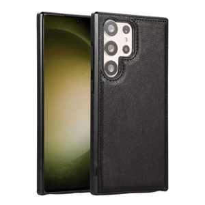 Husa de Telefon Versatyx, Pentru Samsung Galaxy S23 Ultra, Imitatie de Piele, Anti Alunecare, Anti Zgarieturi, Negru