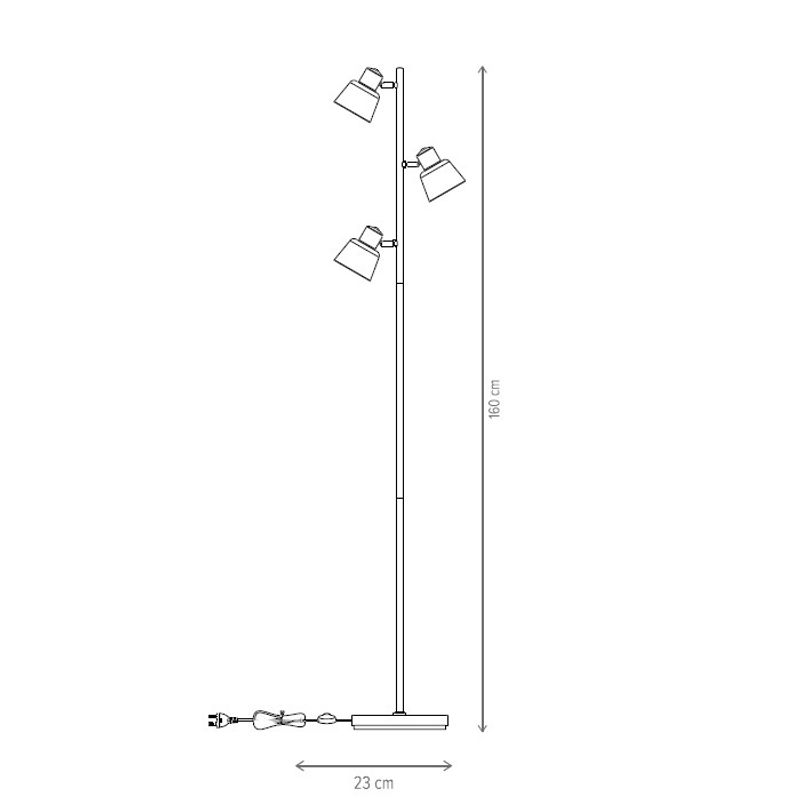 Casa si Gradina - Corpuri si surse de iluminat - Veioze si lampi - Lampadare - Lampadar Smoky PT3 cu Intrerupator, 3xE14, Negru + Alama, IP20, Klausen - Infinity.ro