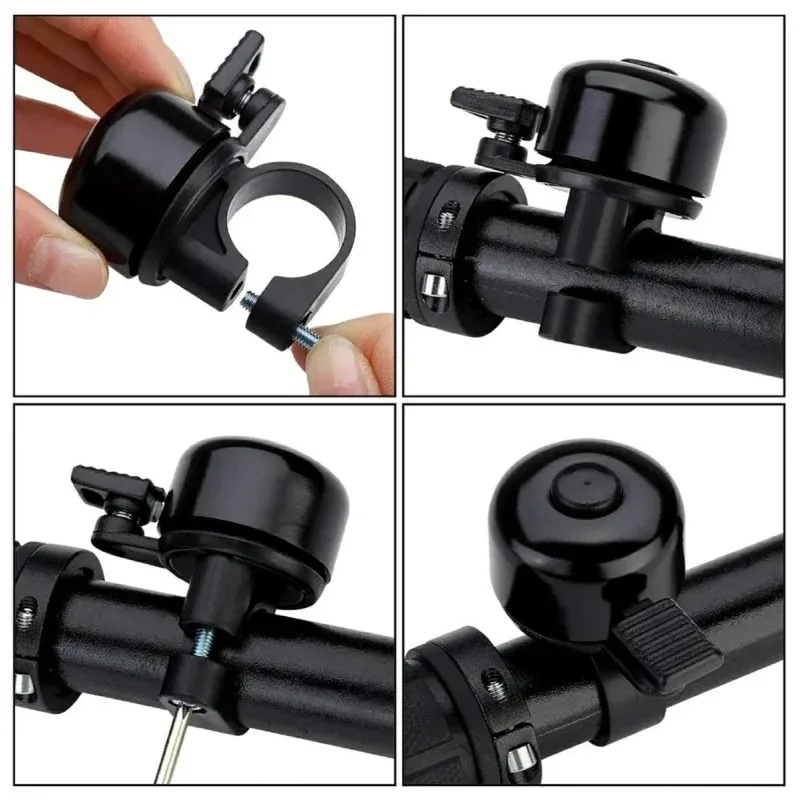 Sport si Outdoor - Ciclism - Piese pentru biciclete - Accesorii piese biciclete - Sonerie pentru bicileta retro, Gonga® Negru - Infinity.ro