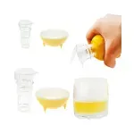 Casa si Gradina - Bucatarie si vesela - Ustensile bucatarie - Prese si storcatoare manuale - Storcator manual portabil fructe, reutilizabil din plastic, cu capac, ideal pentru casa si calatorii, Gonga® Transparent - Infinity.ro