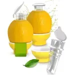 Casa si Gradina - Bucatarie si vesela - Ustensile bucatarie - Prese si storcatoare manuale - Storcator manual portabil fructe, reutilizabil din plastic, cu capac, ideal pentru casa si calatorii, Gonga® Transparent - Infinity.ro