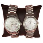 Fashion, accesorii si bijuterii - Barbati - Bijuterii barbati - Ceasuri barbati - Set de ceasuri pentru cuplu display analog mecanism quartz curea argintie - Infinity.ro