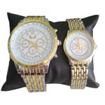 Fashion, accesorii si bijuterii - Barbati - Bijuterii barbati - Ceasuri barbati - Set de ceasuri pentru cuplu analog quartz auriu-argintiu - Infinity.ro