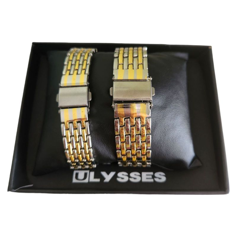 Fashion, accesorii si bijuterii - Barbati - Bijuterii barbati - Ceasuri barbati - Set de ceasuri pentru cuplu analog quartz auriu-argintiu - Infinity.ro