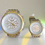 Fashion, accesorii si bijuterii - Barbati - Bijuterii barbati - Ceasuri barbati - Set de ceasuri pentru cuplu analog quartz auriu-argintiu - Infinity.ro