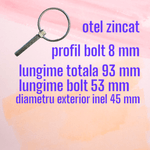 Auto si Moto - Reparatii si depanare - Scule auto - Scule si truse auto - Set 3 Cuie siguranta cu clema, otel zincat, bolt 8 mm, pentru variante tiranti, utilizabil si ca bolt fixare - Infinity.ro