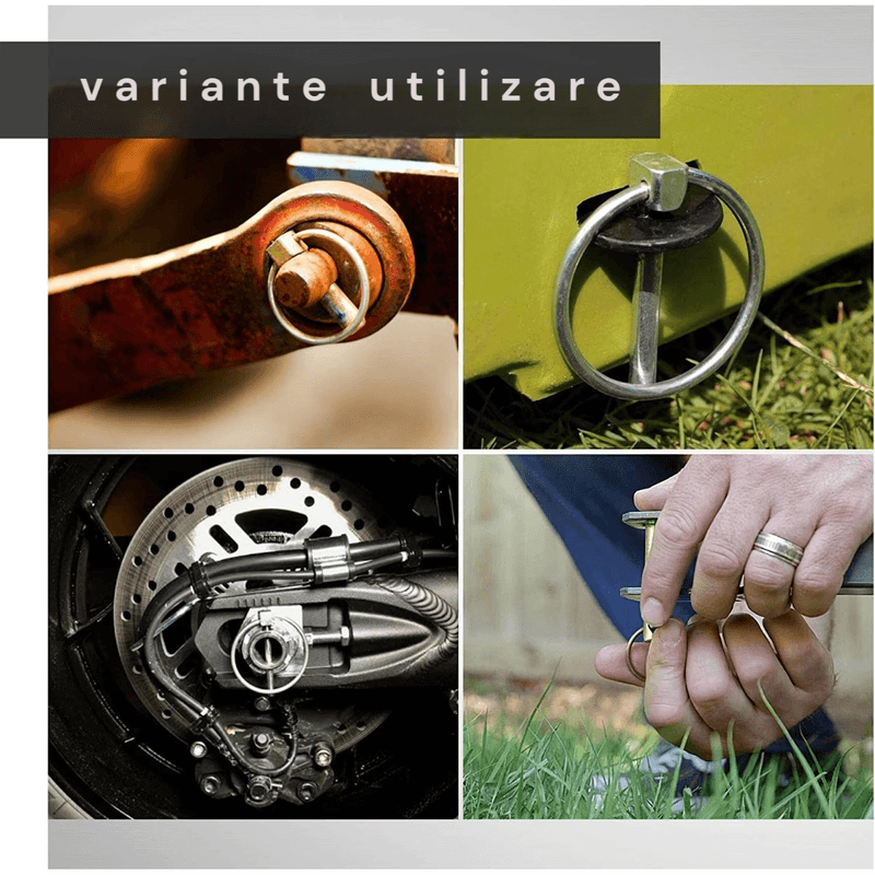 Auto si Moto - Reparatii si depanare - Scule auto - Scule si truse auto - Set 3 Cuie siguranta cu clema, otel zincat, bolt 8 mm, pentru variante tiranti, utilizabil si ca bolt fixare - Infinity.ro