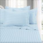 Casa si Gradina - Textile si covoare - Lenjerii de pat - Fete de perna - Set 2 fete de perna Kotonia Home Deco - Damasc Saten - 100% bumbac, 50x70 cm, dimensiune dungi 1 cm, Bleu - Infinity.ro