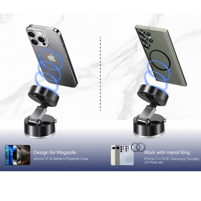 Laptop, Telefoane si Tablete - Telefoane mobile si accesorii - Accesorii Telefoane - Suport si docking telefoane - Suport de telefon Pliabil 360° KASEVY cu Aspiratie Puternica si Tehnologie Magsafe pentru Telefon, Universal - Infinity.ro