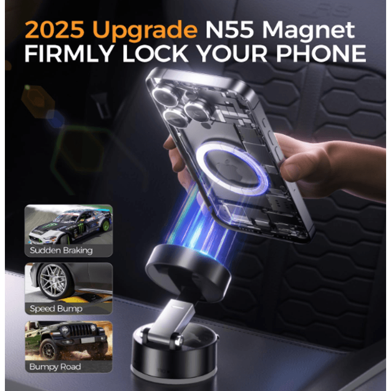 Laptop, Telefoane si Tablete - Telefoane mobile si accesorii - Accesorii Telefoane - Suport si docking telefoane - Suport de telefon Pliabil 360° KASEVY cu Aspiratie Puternica si Tehnologie Magsafe pentru Telefon, Universal - Infinity.ro