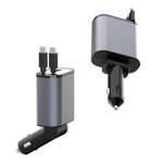 Laptop, Telefoane si Tablete - Telefoane mobile si accesorii - Accesorii Telefoane - Incarcatoare telefoane - Incarcator Auto 4 in 1 Multifunctional, Incarcare Rapida, Incarcare Simultana, Auto-Reglabil, Design cu 2 Cabluri - Infinity.ro