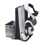 PC, gaming si accesorii - Gaming - Accesorii gaming - Accesorii console gaming - Stand Racire PS5, LUDORA®, Vertical, Multifunctional, Cu 2 Porturi de Incarcare Controllere, Suport Casti, 11 Sloturi - Infinity.ro