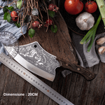 Sport si Outdoor - Camping - Cutite, bricege si accesorii - Cutite si bricege - Satar TigerClaw, Otel Inoxidabil, Taiere Usoara, Maner Lemn, Lama Ascutita si Durabila, Teaca din Piele Inclusa - Infinity.ro