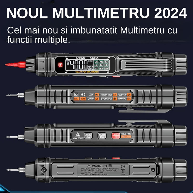 Casa si Gradina - Electrice - Accesorii electrice - Aparate de masura si control - Multimetru Digital LUDORA®,3 in 1, Display Digital, Detectare NCV, 0.8-600V, Lanterna Incorporata, Functii Multiple - Infinity.ro