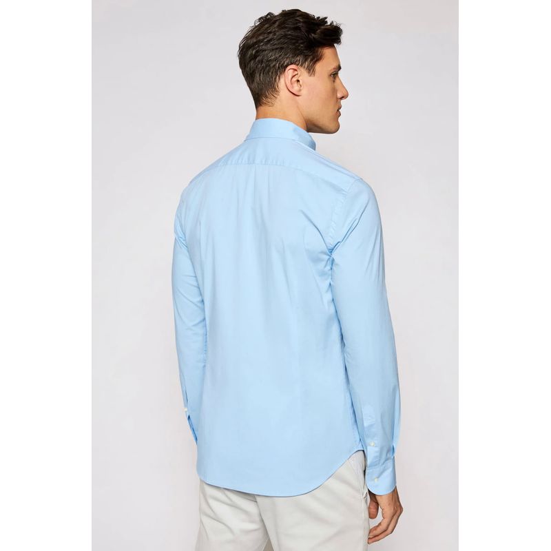 Fashion, accesorii si bijuterii - Barbati - Imbracaminte - Camasi barbati - Camasa La Martina Slim fit cu logo brodat CCMC02, M INTL, Albastru - Infinity.ro