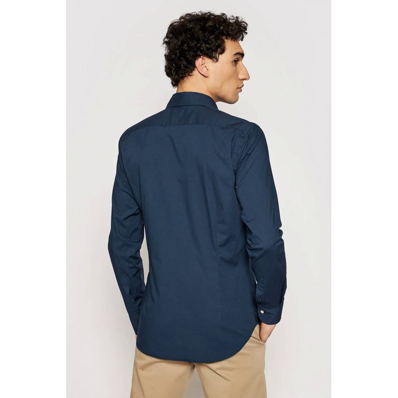 Fashion, accesorii si bijuterii - Barbati - Imbracaminte - Camasi barbati - Camasa La Martina Slim fit cu logo brodat CCMC02, 3XL INTL, Bleumarin - Infinity.ro