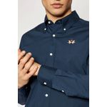 Fashion, accesorii si bijuterii - Barbati - Imbracaminte - Camasi barbati - Camasa La Martina Slim fit cu logo brodat CCMC02, 3XL INTL, Bleumarin - Infinity.ro