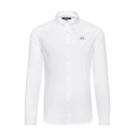 Fashion, accesorii si bijuterii - Barbati - Imbracaminte - Camasi barbati - Camasa La Martina Slim fit cu logo brodat CCMC02, 2XL INTL, Alb - Infinity.ro