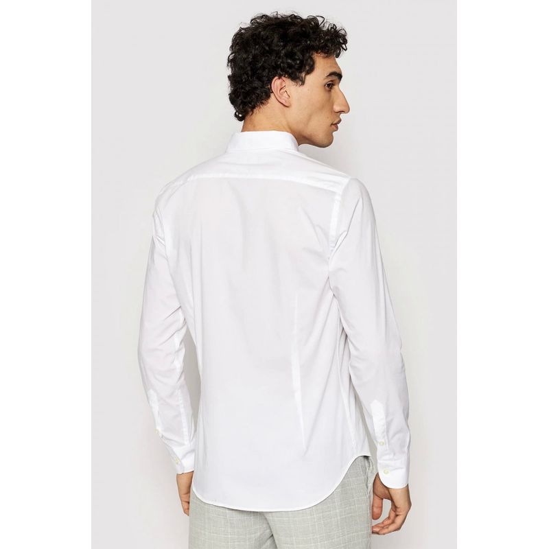 Fashion, accesorii si bijuterii - Barbati - Imbracaminte - Camasi barbati - Camasa La Martina Slim fit cu logo brodat CCMC02, 2XL INTL, Alb - Infinity.ro