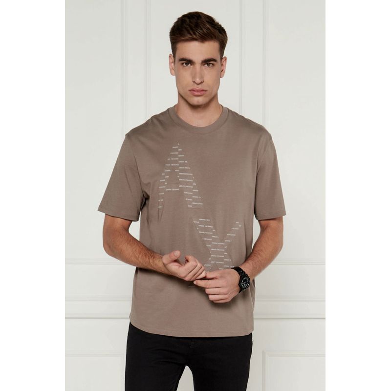 Fashion, accesorii si bijuterii - Barbati - Imbracaminte - Tricouri si bluze barbati - Tricou barbati Armani Exchange 6DZTJK Maro taupe S INTL - Infinity.ro