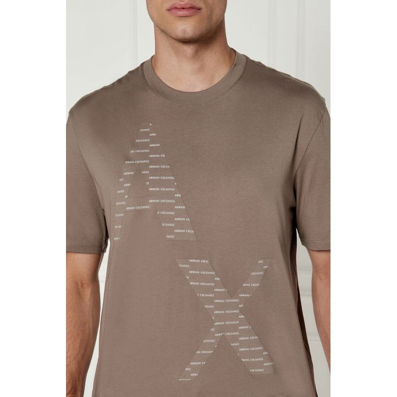 Fashion, accesorii si bijuterii - Barbati - Imbracaminte - Tricouri si bluze barbati - Tricou barbati Armani Exchange 6DZTJK Maro taupe M INTL - Infinity.ro
