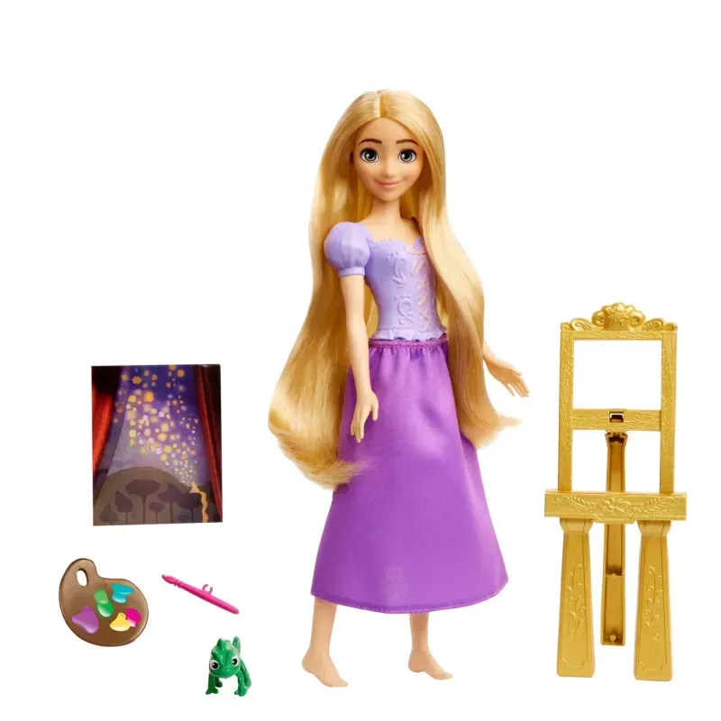 Jucarii, Copii si Bebe - Jucarii si jocuri - Papusi si accesorii - Papusi - Papusa DISNEY PRINCESS Rapunzel pictorita - Infinity.ro