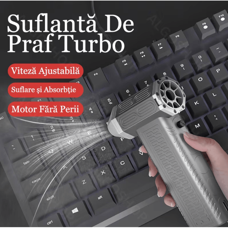 Casa si Gradina - Gradinarit si plante - Utilaje gradina - Aspiratoare, suflante si tocatoare - Suflanta Aer si Aspirator Fara Fir Turbo Fan, 2 in 1, portabila, 200W, 130000 RPM, Baterie 8000 mAh, Indepartare Praf - Infinity.ro