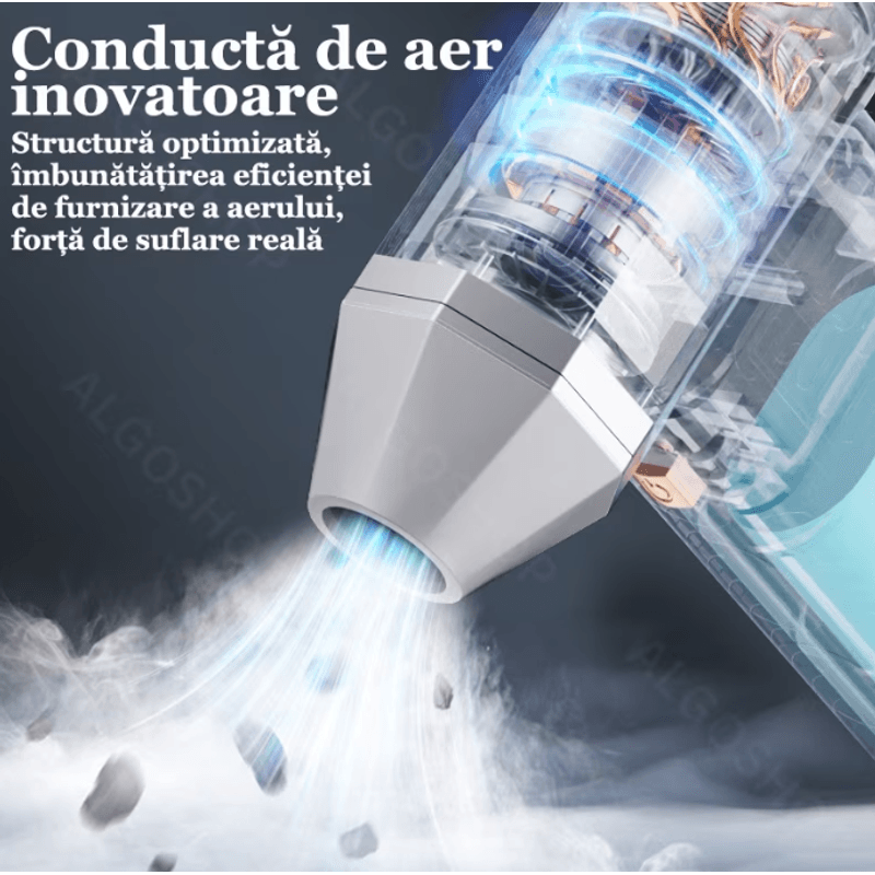 Casa si Gradina - Gradinarit si plante - Utilaje gradina - Aspiratoare, suflante si tocatoare - Suflanta Aer si Aspirator Fara Fir Turbo Fan, 2 in 1, portabila, 200W, 130000 RPM, Baterie 8000 mAh, Indepartare Praf - Infinity.ro