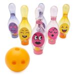 Jucarii, Copii si Bebe - Jucarii si jocuri - Jucarii & jocuri educative - Jucarii interactive - Set bowling Grafix cu LED-uri, roz, galben, mov, Light Up Bowling, R05-0707-PINK - Infinity.ro