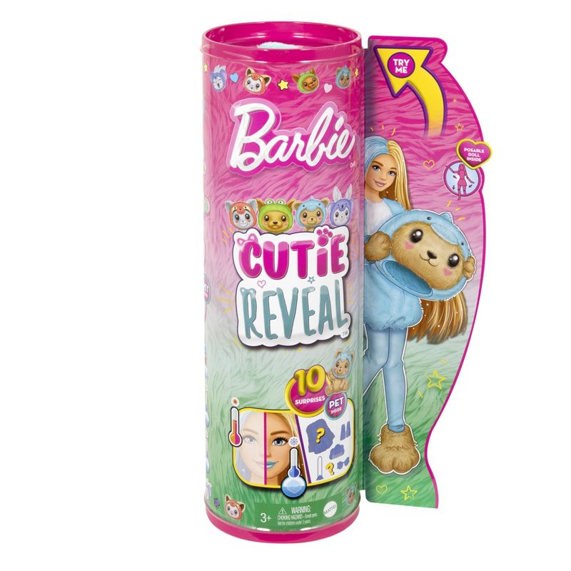 Jucarii, Copii si Bebe - Jucarii si jocuri - Papusi si accesorii - Papusi - Papusa Barbie Cutie Reveal Delfin Urs, 10 surprize - Infinity.ro