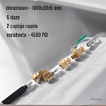 Auto si Moto - Intretinere auto - Produse curatare auto - Bagheta portabila, din otel inoxidabil, lungime 100 cm, 5 orificii, pentru spalarea si curatarea radiatoarelor auto - Infinity.ro