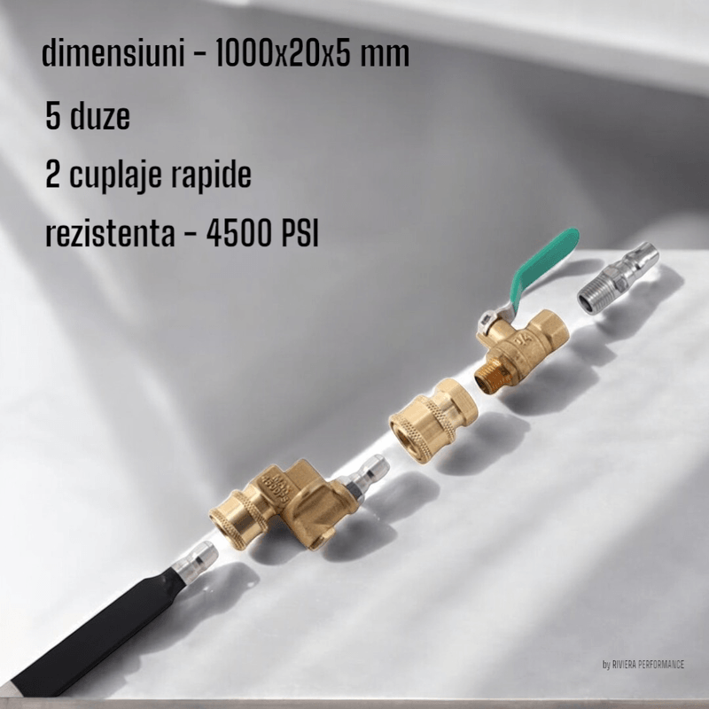 Auto si Moto - Intretinere auto - Produse curatare auto - Bagheta portabila, din otel inoxidabil, lungime 100 cm, 5 orificii, pentru spalarea si curatarea radiatoarelor auto - Infinity.ro