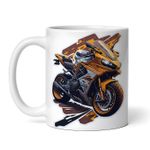 Casa si Gradina - Bucatarie si vesela - Cani si pahare - Cani si cesti - Cana alba personalizata, Motocicleta de viteza, INOVATIX®. 330ml - Infinity.ro