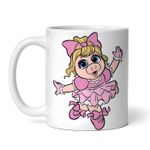 Casa si Gradina - Bucatarie si vesela - Cani si pahare - Cani si cesti - Cana alba personalizata, Muppet Miss Piggy danseaza, INOVATIX®. 330ml - Infinity.ro