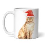 Casa si Gradina - Bucatarie si vesela - Cani si pahare - Cani si cesti - Cana alba personalizata, Pisica pregatita de Craciun, INOVATIX®. 330ml - Infinity.ro