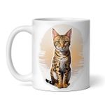 Casa si Gradina - Bucatarie si vesela - Cani si pahare - Cani si cesti - Cana alba personalizata, Pisica Savannah, INOVATIX®. 330ml - Infinity.ro