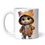 Casa si Gradina - Bucatarie si vesela - Cani si pahare - Cani si cesti - Cana alba personalizata, Pisica Tiger, INOVATIX®. 330ml - Infinity.ro