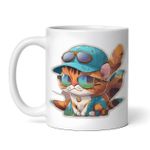 Casa si Gradina - Bucatarie si vesela - Cani si pahare - Cani si cesti - Cana alba personalizata, Pisicuta cu ochelari si sapca, INOVATIX®. 330ml - Infinity.ro