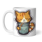 Casa si Gradina - Bucatarie si vesela - Cani si pahare - Cani si cesti - Cana alba personalizata, Pisicuta intr-o cana de cafea, INOVATIX®. 330ml - Infinity.ro