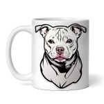Casa si Gradina - Bucatarie si vesela - Cani si pahare - Cani si cesti - Cana alba personalizata, Pitt bull cu zgarda, INOVATIX®. 330ml - Infinity.ro