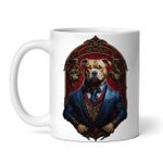 Casa si Gradina - Bucatarie si vesela - Cani si pahare - Cani si cesti - Cana alba personalizata, Pittbull in costum, INOVATIX®. 330ml - Infinity.ro