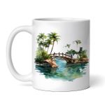 Casa si Gradina - Bucatarie si vesela - Cani si pahare - Cani si cesti - Cana alba personalizata, Podul de pe lac, INOVATIX®. 330ml - Infinity.ro