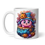 Casa si Gradina - Bucatarie si vesela - Cani si pahare - Cani si cesti - Cana alba personalizata, Kirby chibi de halloween, INOVATIX®. 330ml - Infinity.ro